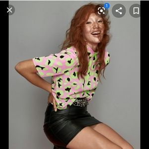 NWT Haley Elsaesser x Twik cheetah print shirt